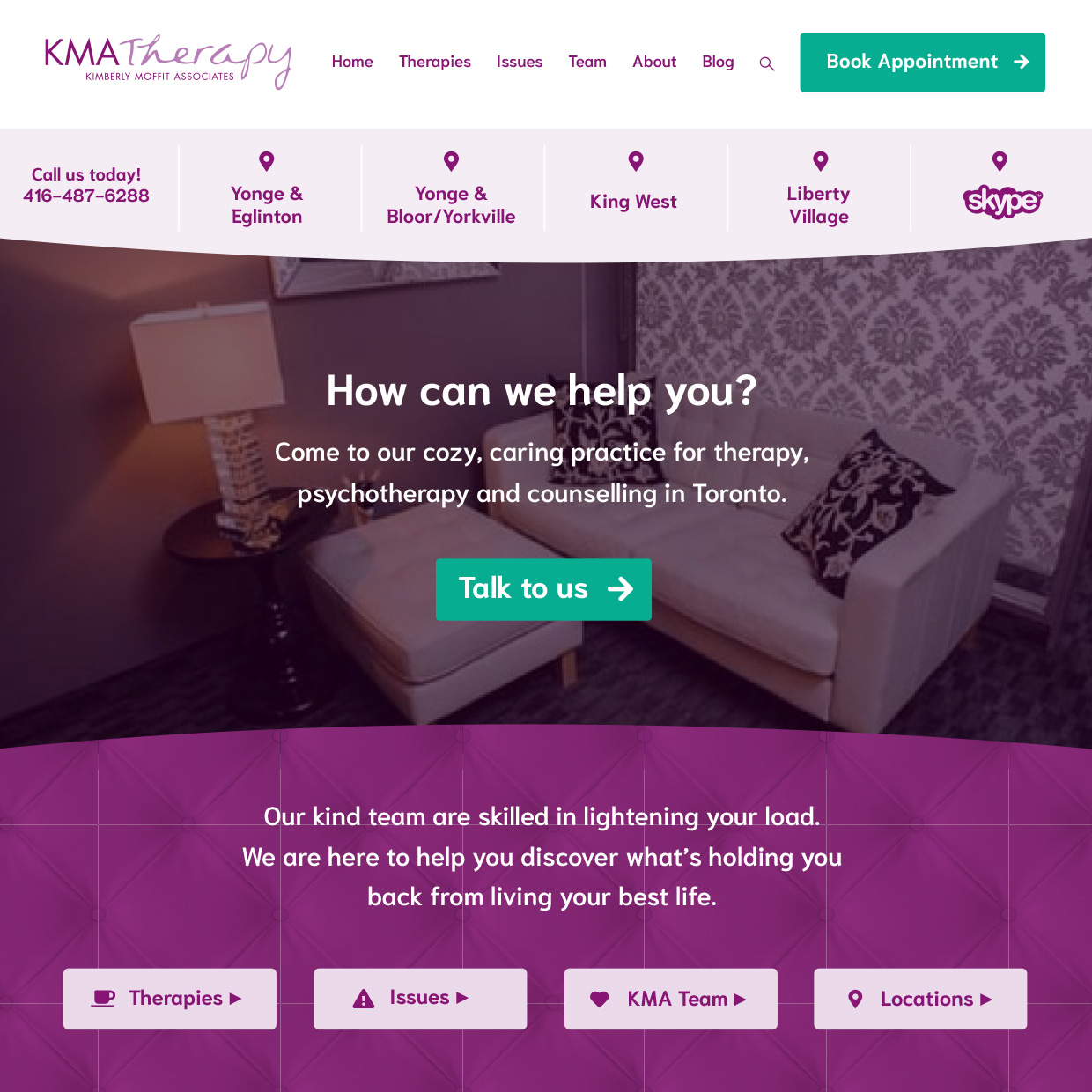 KMA Therapy website design