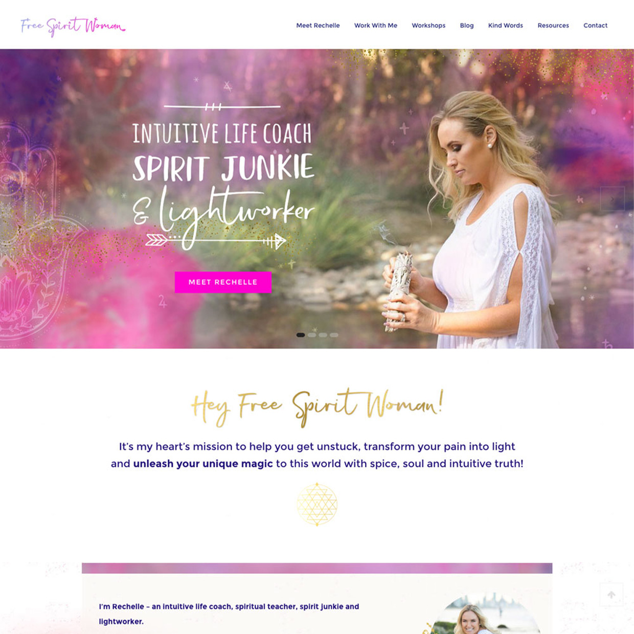Free Spirit Woman website design by Frances Verbeek