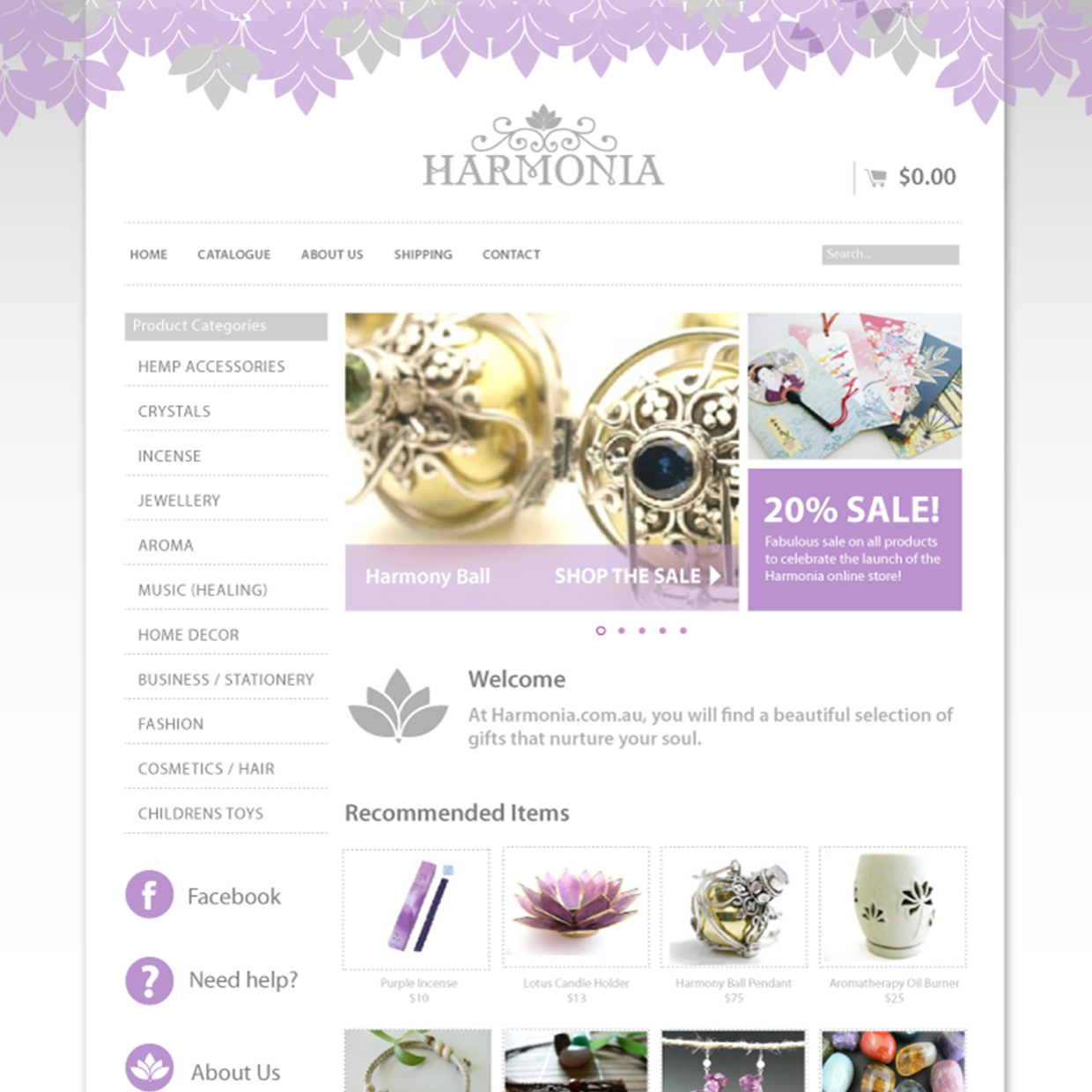 Harmonia website design by Frances Verbeek