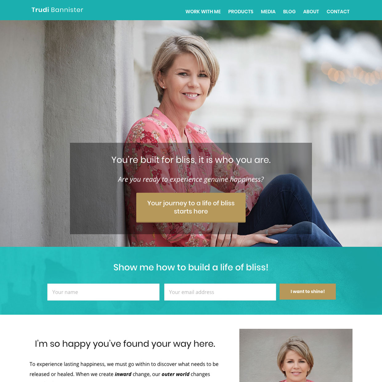 Trudi Bannister website design by Frances Verbeek