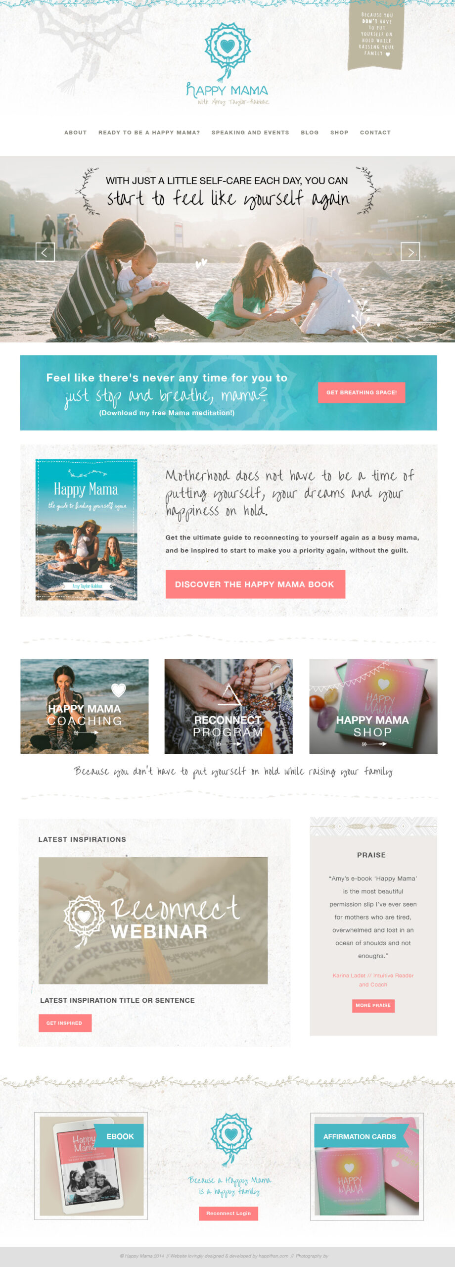 Happy Mama website design by Frances Verbeek