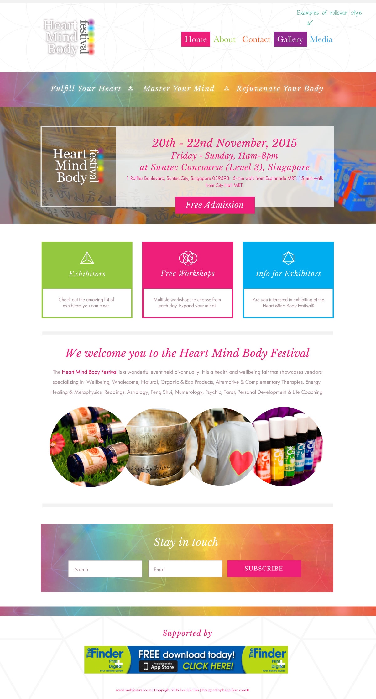 Heart Mind Body Festival website design