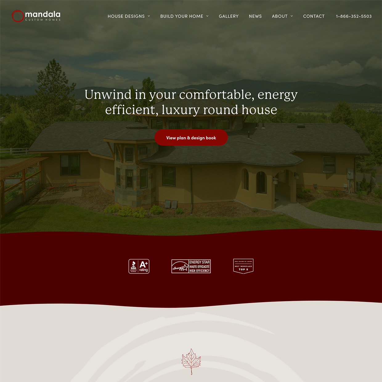 Mandala Homes website design by Frances Verbeek